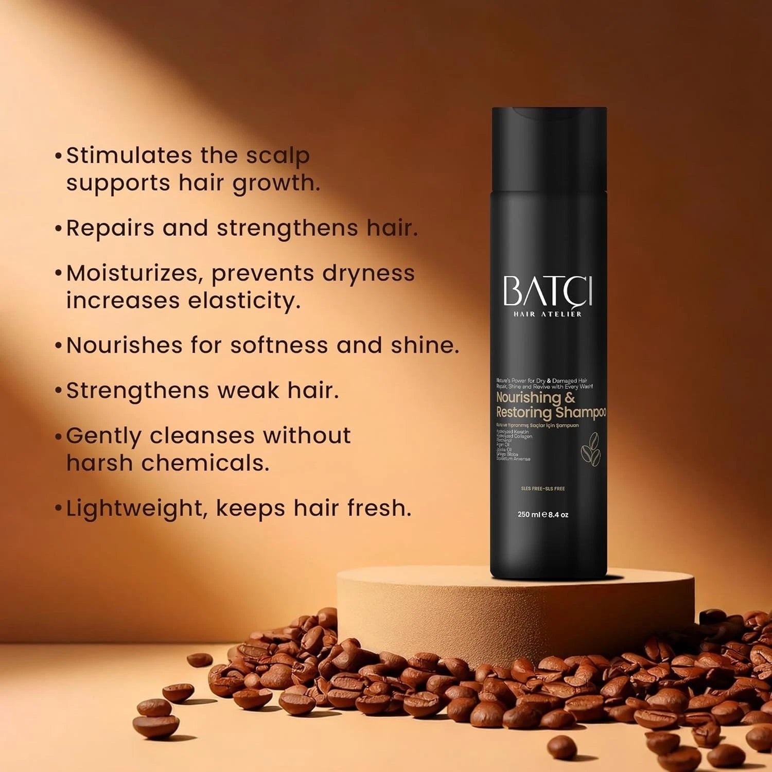 BATCI NOURISHING & RESTORING SHAMPOO WITH COFFEE EXTRACT (250ML)