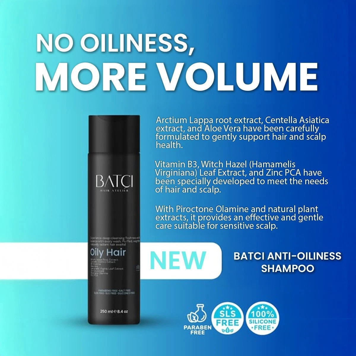 BATCI SHAMPOO FOR OILY HAIR BALANCES EXCESS SEBUM MAINTAIN CLEAN & HEALTHY SCALP