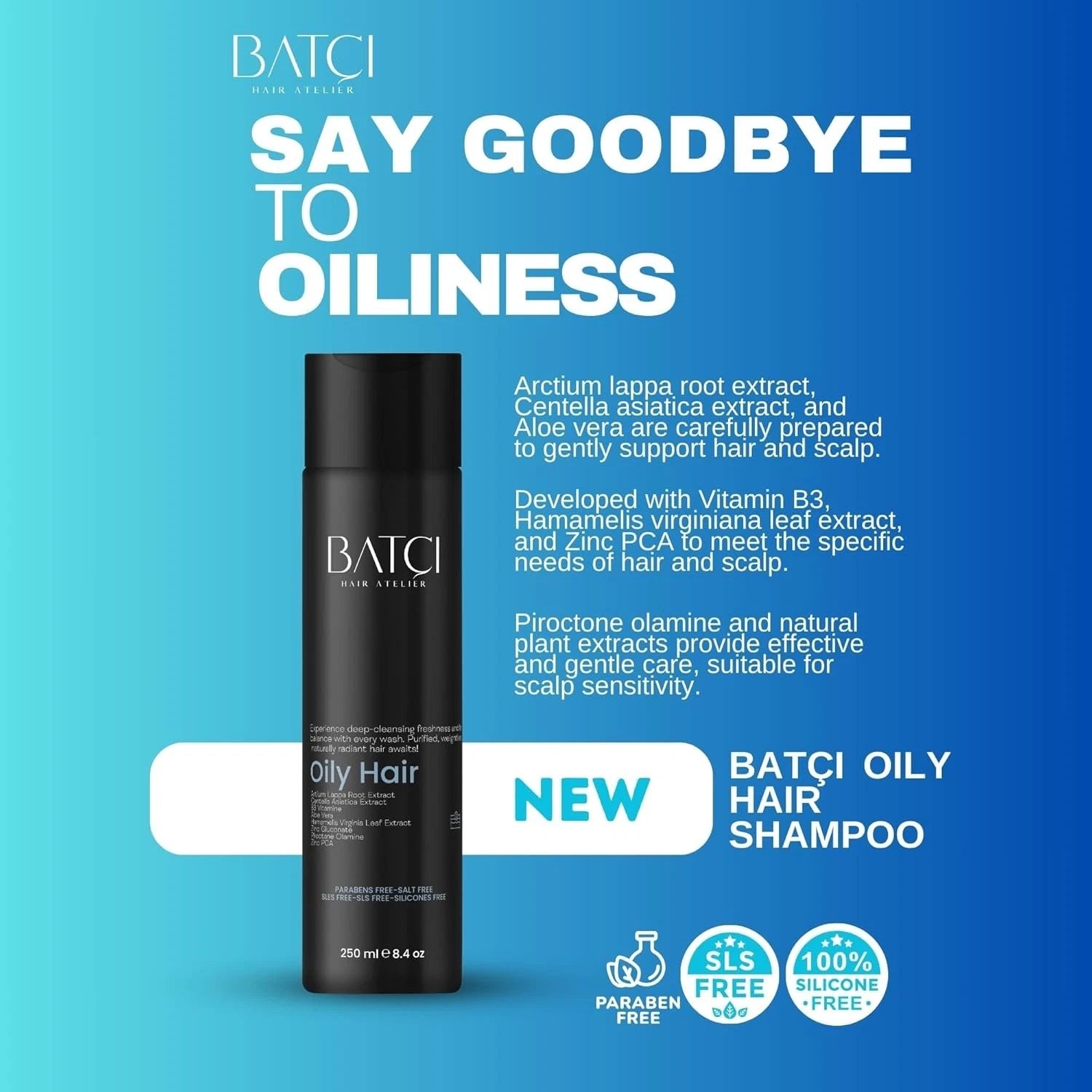 BATCI SHAMPOO FOR OILY HAIR BALANCES EXCESS SEBUM MAINTAIN CLEAN & HEALTHY SCALP