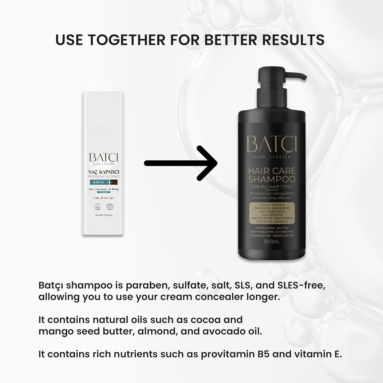 BATCI HAIR CONCEALER (3) - CREAM FOR BALD SPOTS & THINNING HAIR (WATERPROOF)