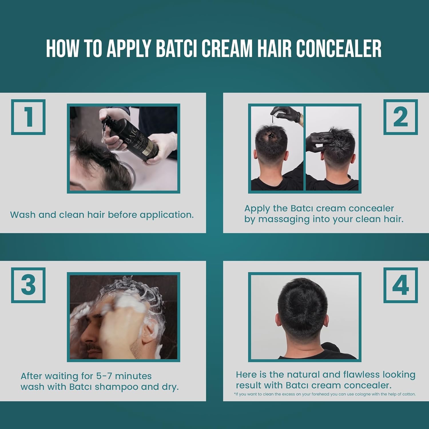 BATCI HAIR CONCEALER (3) - CREAM FOR BALD SPOTS & THINNING HAIR (WATERPROOF)