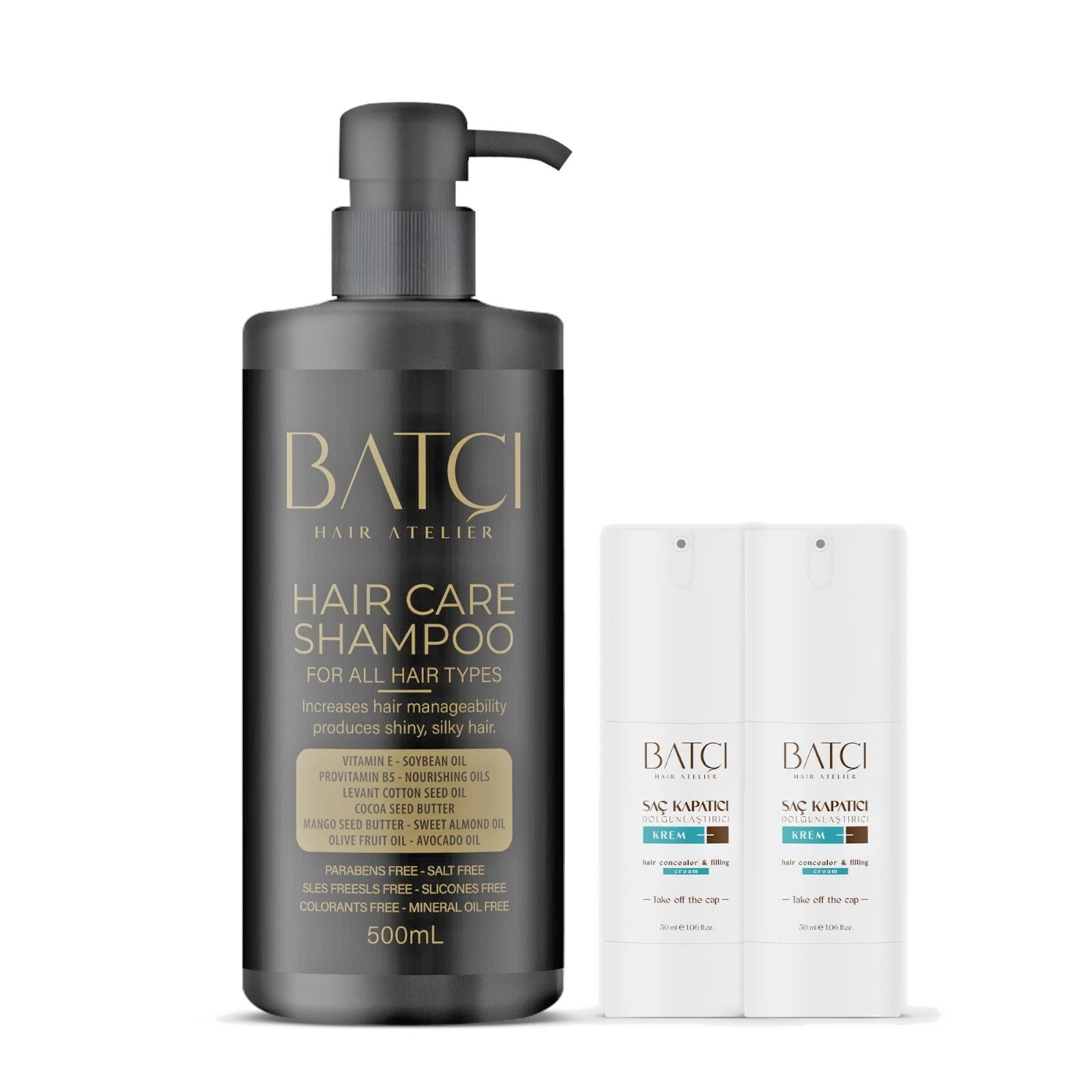 BATCI DUO – (2) CONCEALER (1) BATCI GOLD LABEL HAIR CARE SHAMPOO 500mL