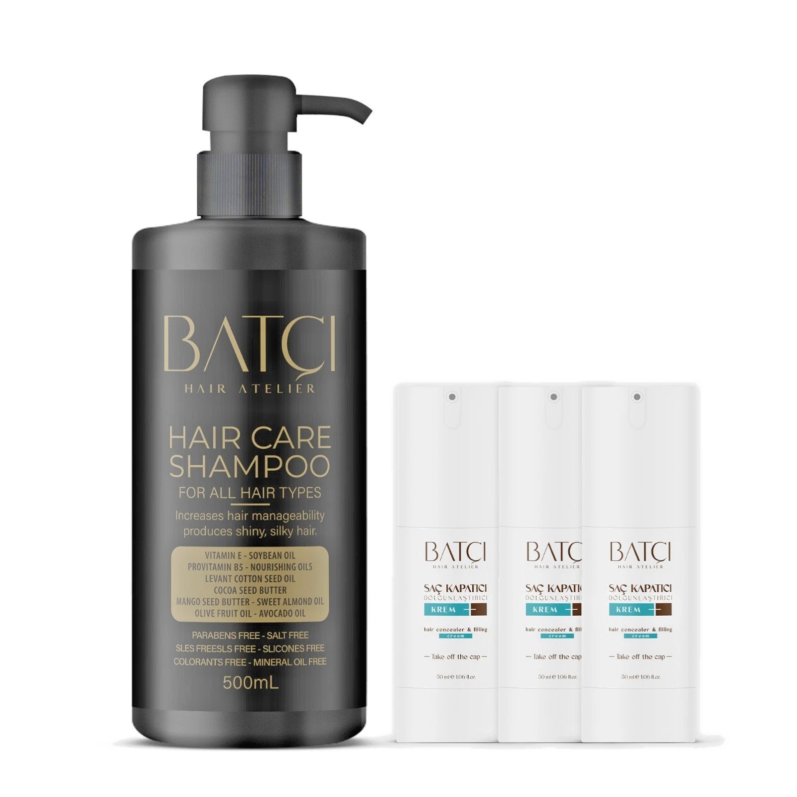 BATCI DUO – (3) CONCEALER (1) BATCI GOLD LABEL HAIR CARE SHAMPOO 500mL